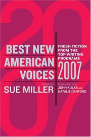 Cover art for BEST NEW AMERICAN VOICES 2007