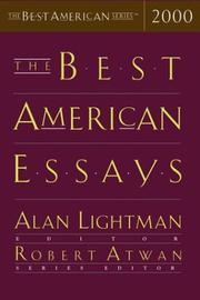 Cover art for THE BEST AMERICAN ESSAYS 2000